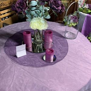 Purple white silver Table Overlay Tablecloth